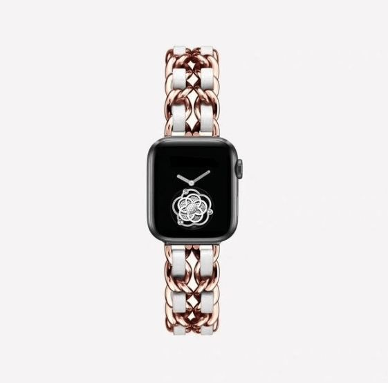 rose gold white apple watch band